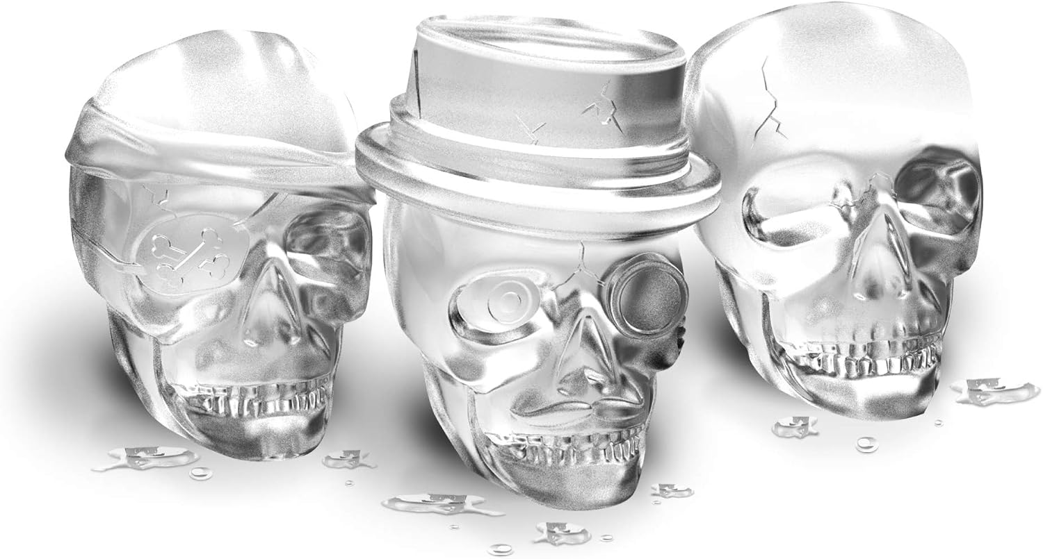 Tovolo Skull Ice Molds Cube Makers, Set of 3
