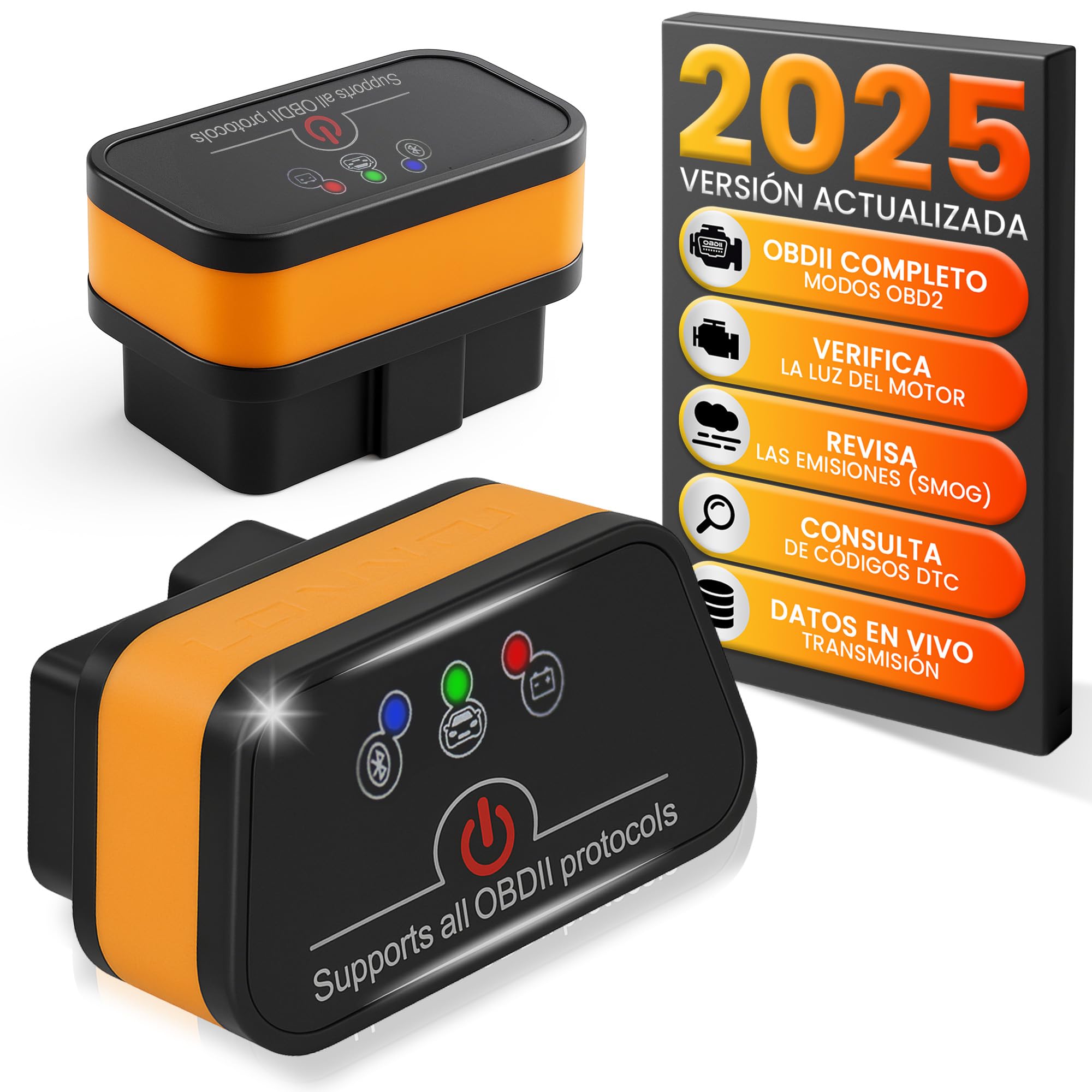 Obd2 Multi-brand Car Diagnosis - Car Diagnosis Machine for Faults and Errors - Obd2 Diagnosis Bluetooth 4.0 for iOS, Android and Windows - Wireless Mini Diagnostic Automotive Scanner.