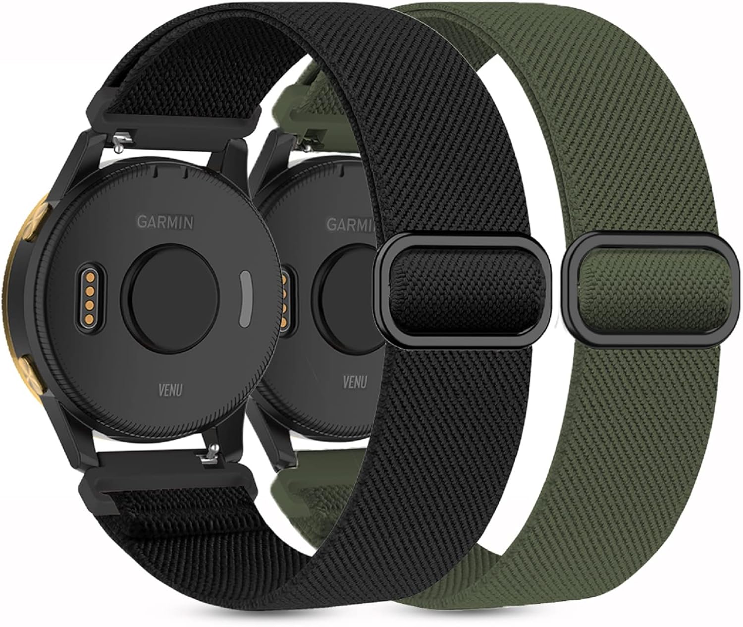 2 Pack Stretchy Nylon Watch Bands Compatible with Garmin