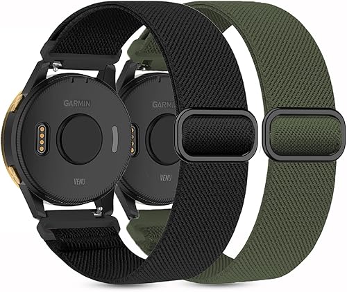 2 Pack Stretchy Nylon Watch Bands Compatible with Garmin VenuVenu Sq, 20mm Loop Elastic Straps Compatible with Garmin Vivoactive 3,Venu 2 PlusVenu disponible en Yaxa Colombia