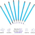 Stylus Pen for iPad - Penyeah [4-in-1] High Sensitivity and Precision Touch Screen Stylus Disc Tip,Black Rubber Tip & Mesh Fiber Tip Universal for All Capacitive Touch Screen Device - Light Blue