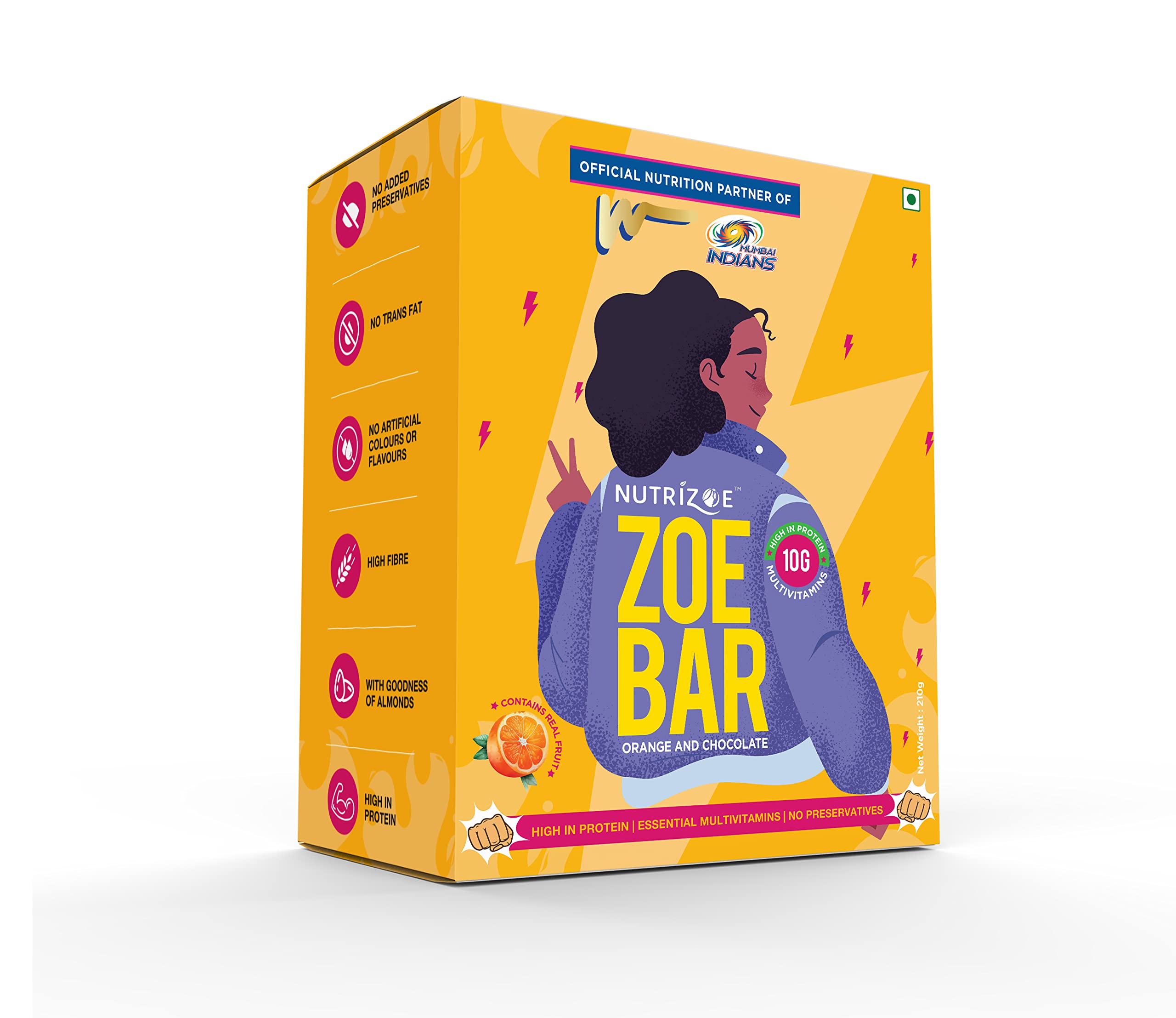 Nutrizoe Zoe Bar - High Protein and Multivitamin Energy Bar for Women with 10Gms Protein, No Preservatives, 100% Veg, Supports Healthy Hair and Skin, Boosts Energy