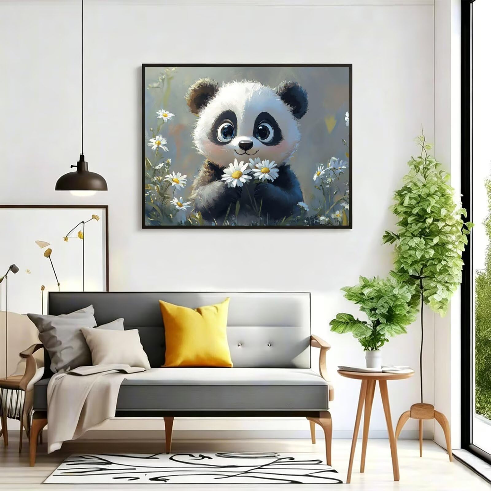 Pintar por Numeros panda Pinturas Acrilicas planta Pintura por Numeros Adultos Lienzos para Pintar, Pintura Acrilica Manualidades, Decoración para Hogar, Regalos Cumpleaños, 90x120cm Sin Marco, q-904