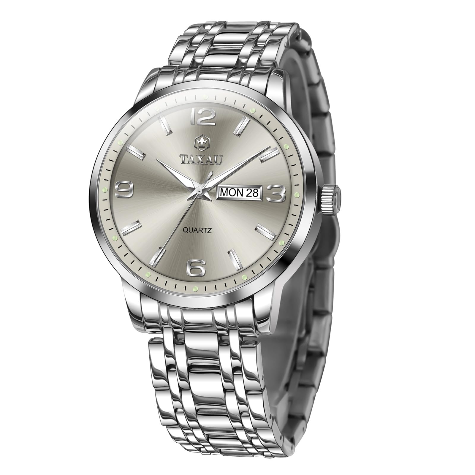 Taxau Damenuhr Analoge Quarzuhr mit Lederarmband Elegantes K