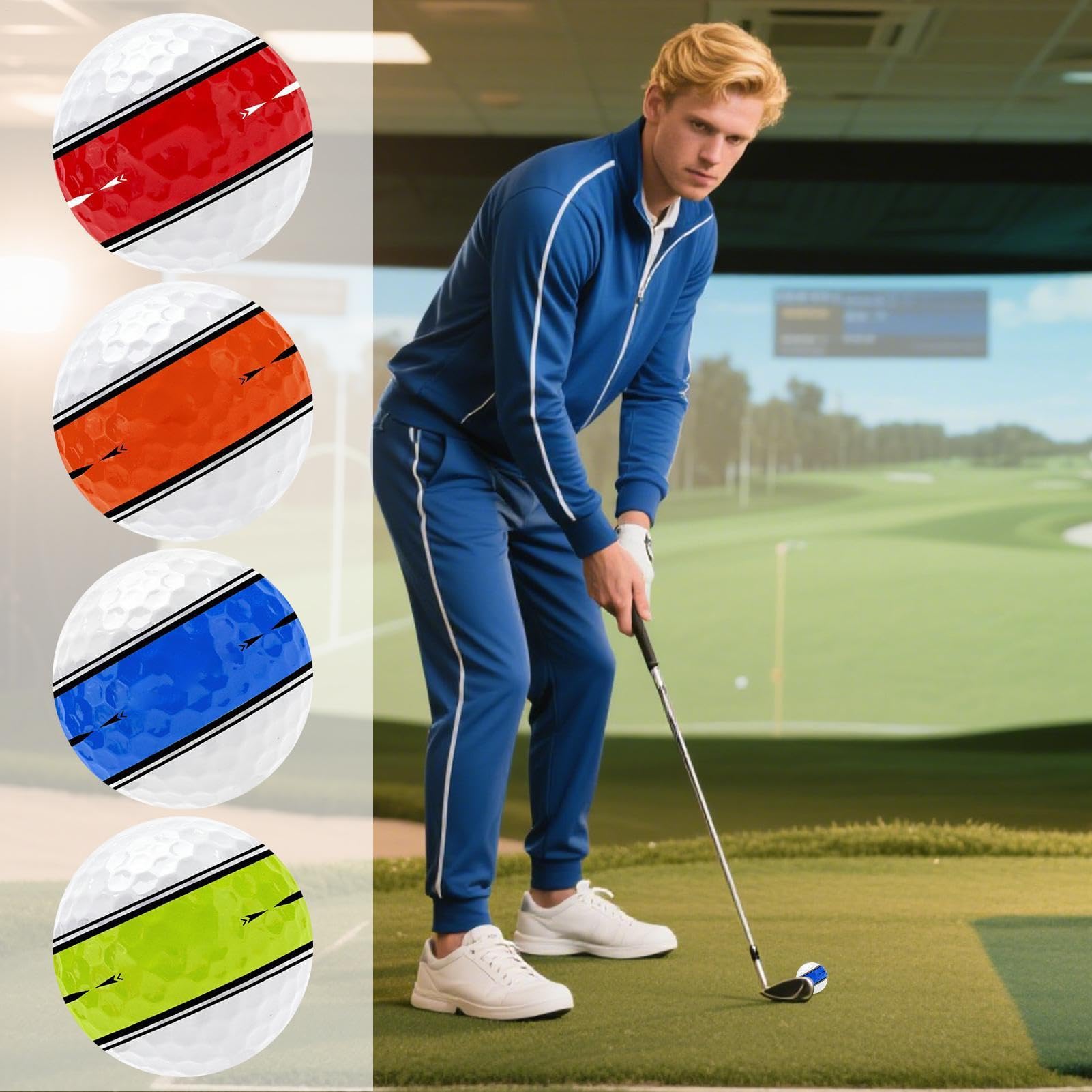 Golf-Übungsball – Airflow-Trainingsset, hohles Kunststoff-Design, Indoor-Putting-Green-Hinterhof-Swing-Bohrer-Set | Outdoor-Fähigkeitsverbesserung, Sport-Übungspaket, Freizeit-Spielset, tragbar