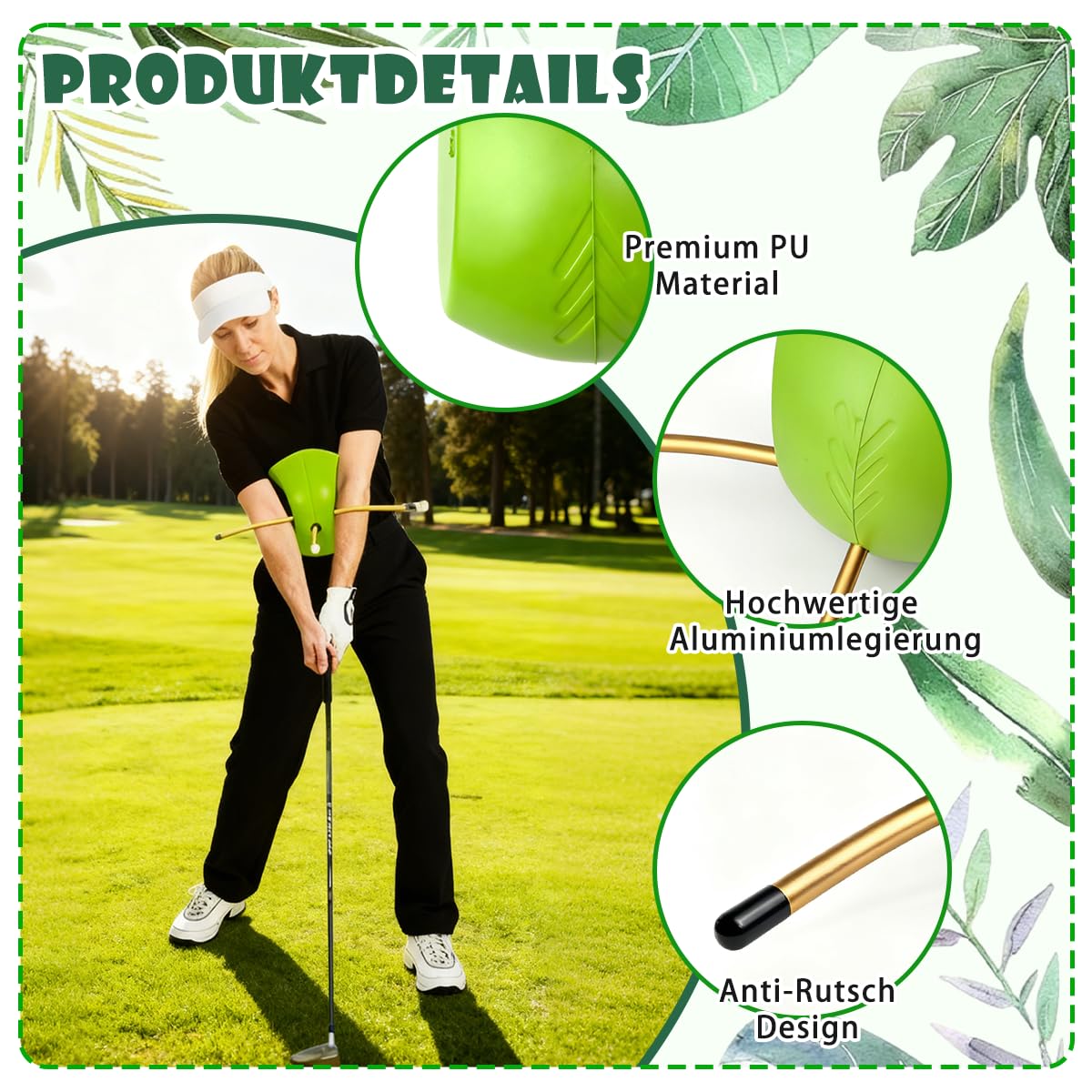 Golf Trainingshilfen,Golf Training,Schwungtrainer FüR üBungen Zur Haltungskorrektur,Um Verschiedene SchläGe Zu Verbessern,Die Arm-KöRper-Koordination Zu Verbessern,Geeignet FüR AnfäNger Und Fortge
