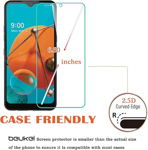 Miniatura 4 de Protector de pantalla de vidrio templado compatible con LG K51, para LG Q51LG Reflect, antiarañazos, sin burbujas