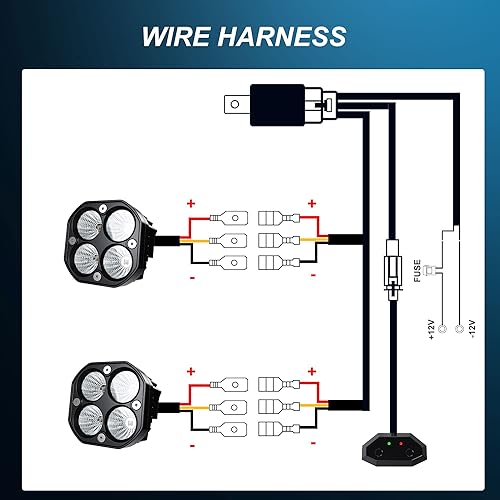 Miniatura 7 de 2 luces LED de trabajo de 3 pulgadas  3 pulgadas, vainas estroboscópicas intermitentes de color blancoámbar con seis modos de luces antiniebla de