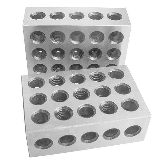 HFS(R) 1 Pair 123 Blocks 1-2-3 Ultra Precision .0002 Hardened Steel with 23 Holes