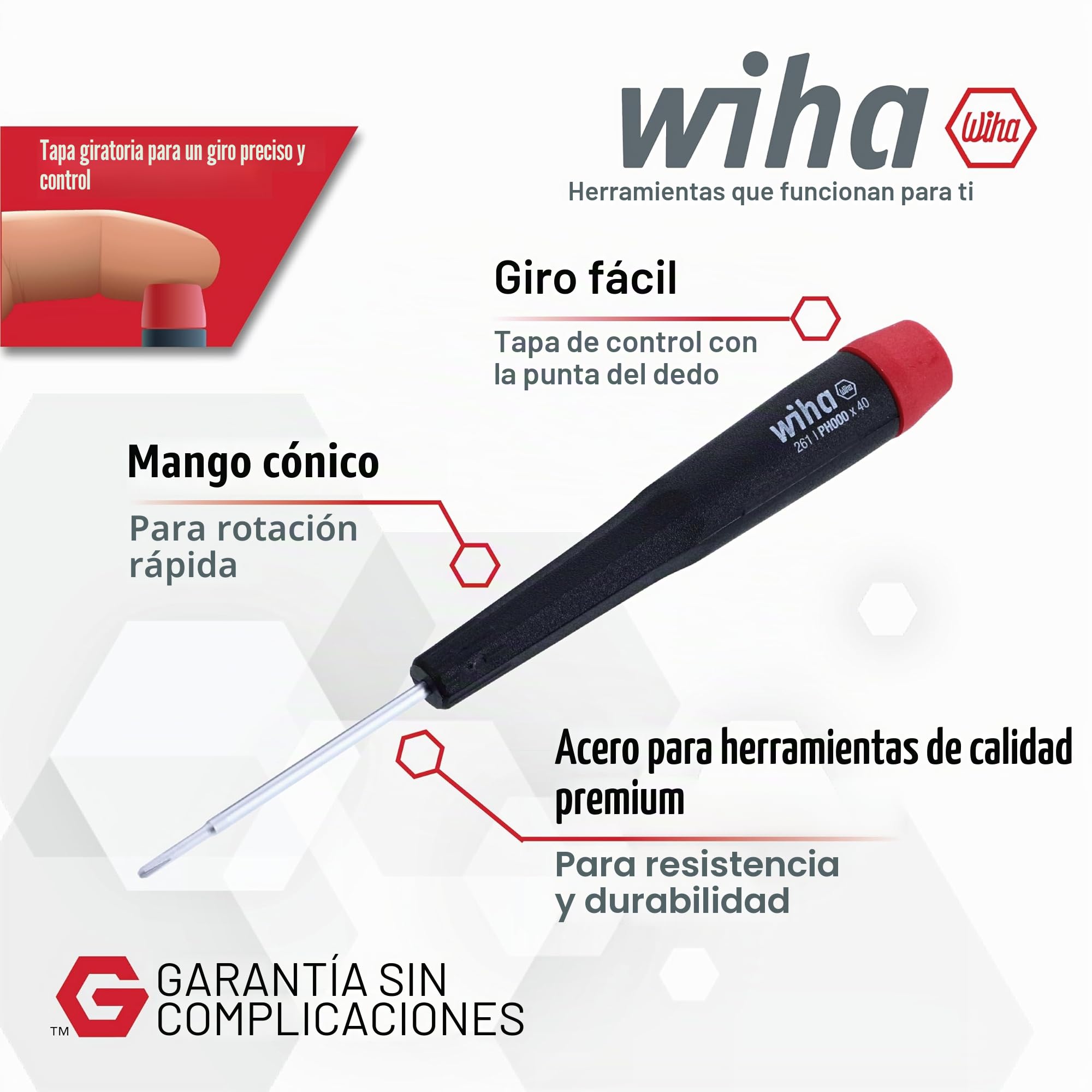 Wiha 92191 - Bandeja de herramientas de precisión (51 piezas)