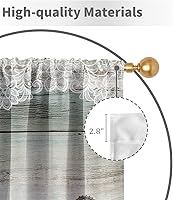 Vista 4 de Cortinas de cocina con estampado floral de granja de 27.5 pulgadas de ancho x 39 pulgadas de largo, estilo vintage, retro, antiguas, rústicas