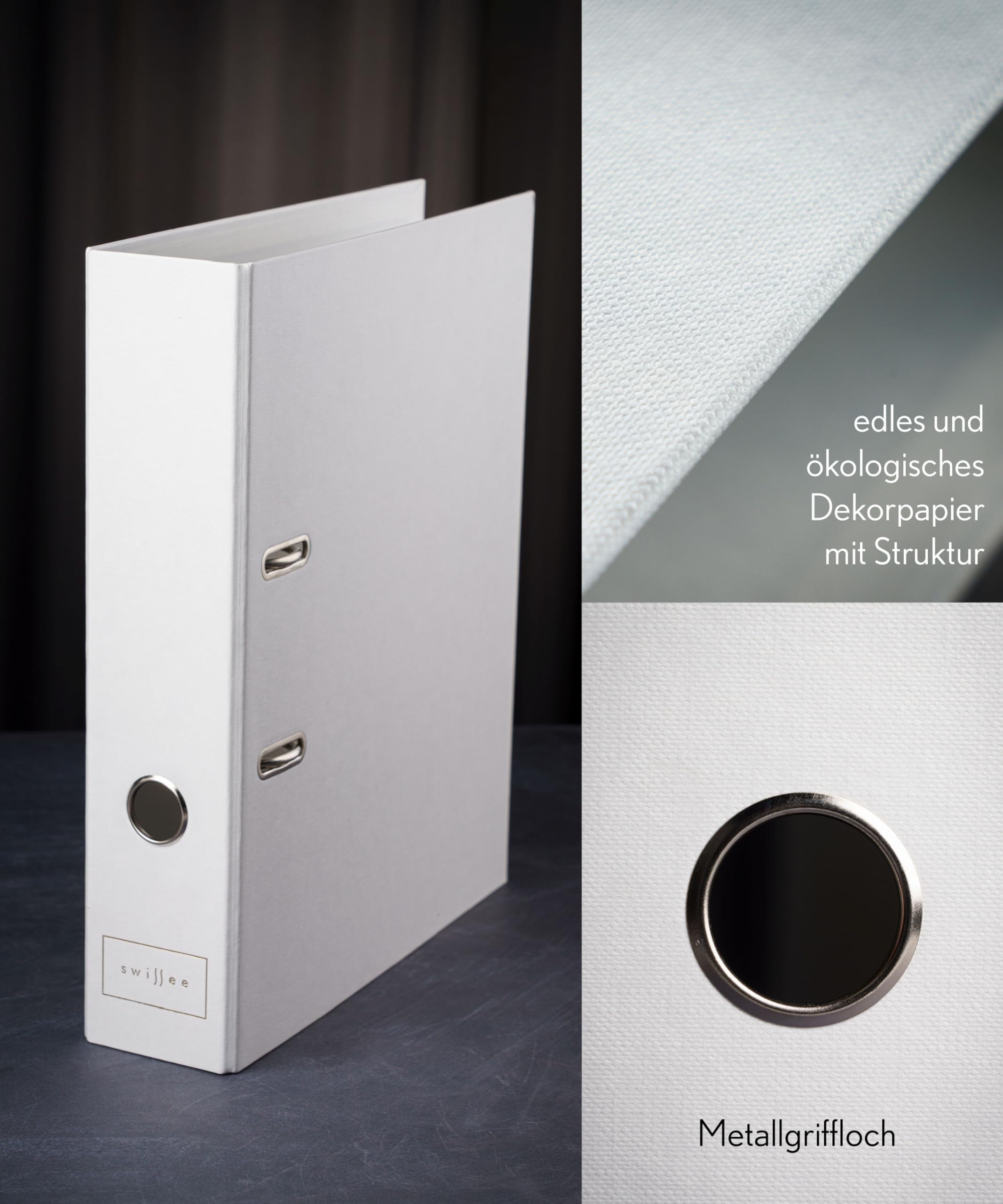 Deco Papier Swissee Ordner A4 | Breit Eco Hebelordner | Weiß