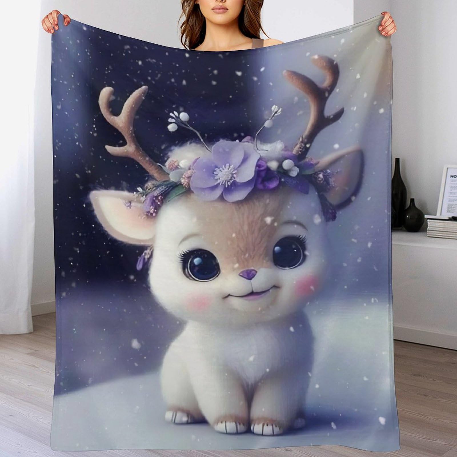 Couvertures en cerf flannel plaid cadeau idéal pour lit et voyage