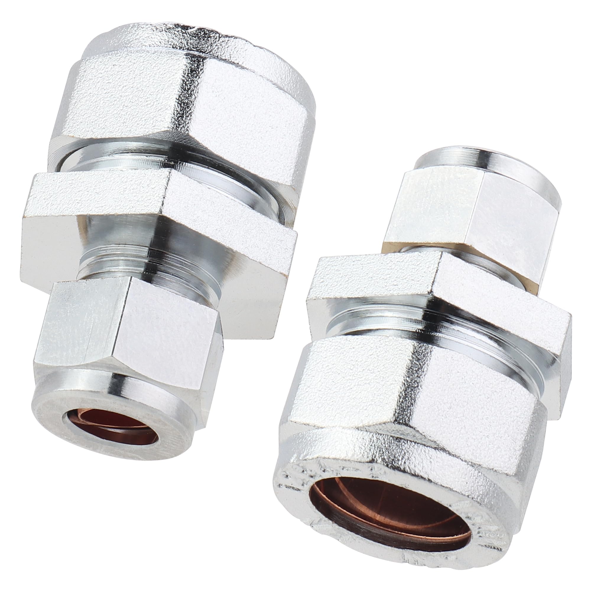 Ltwfitting Chrome Plated 15Mm Od X 8Mm Od Compression Reducing Union, Brass Compression Fitting(Pack Of 2)
