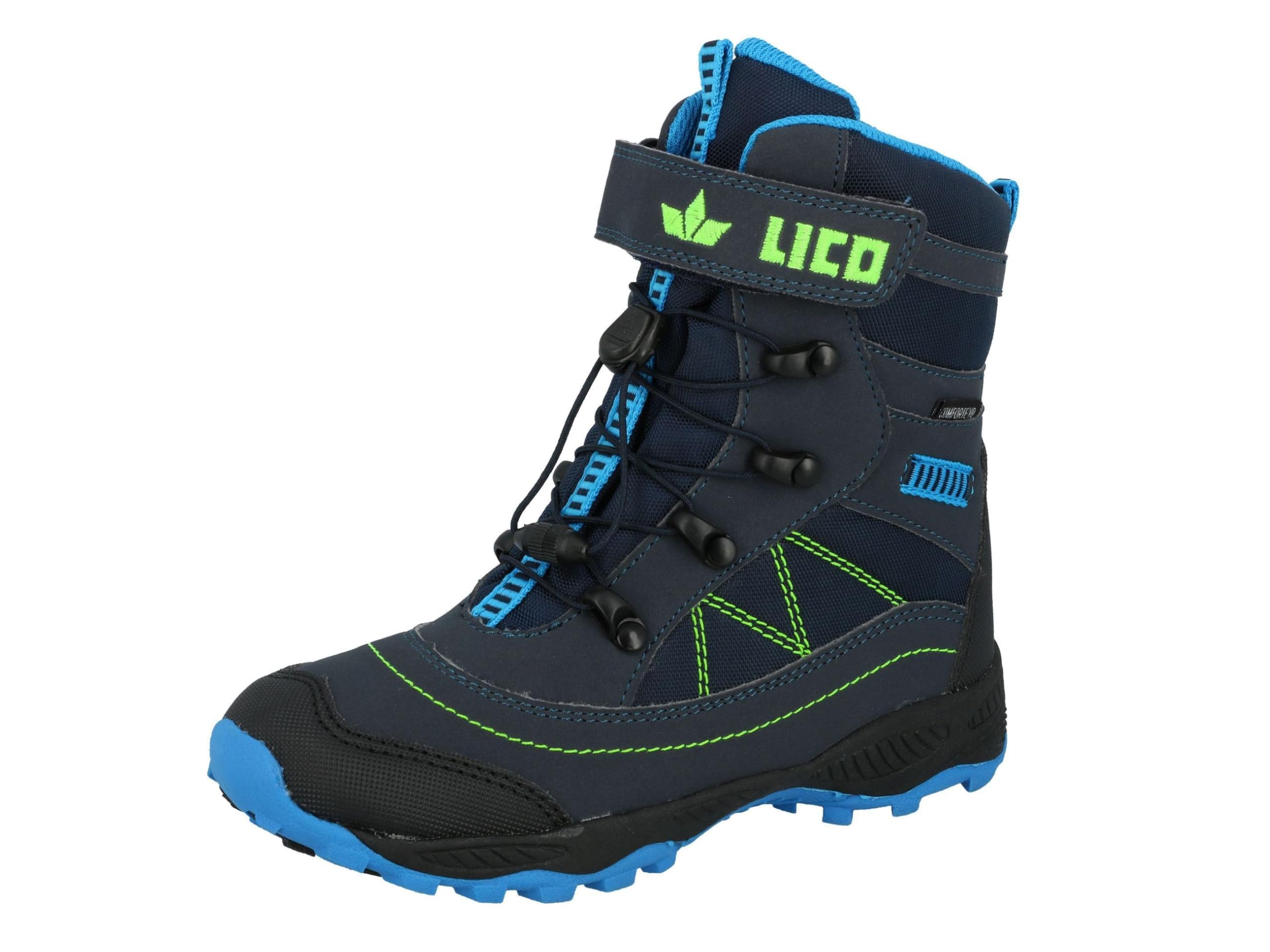 Lico Unisex Children's Sundsvall Vs Snow Boots, Navy Blue Lemon, 14 UK
