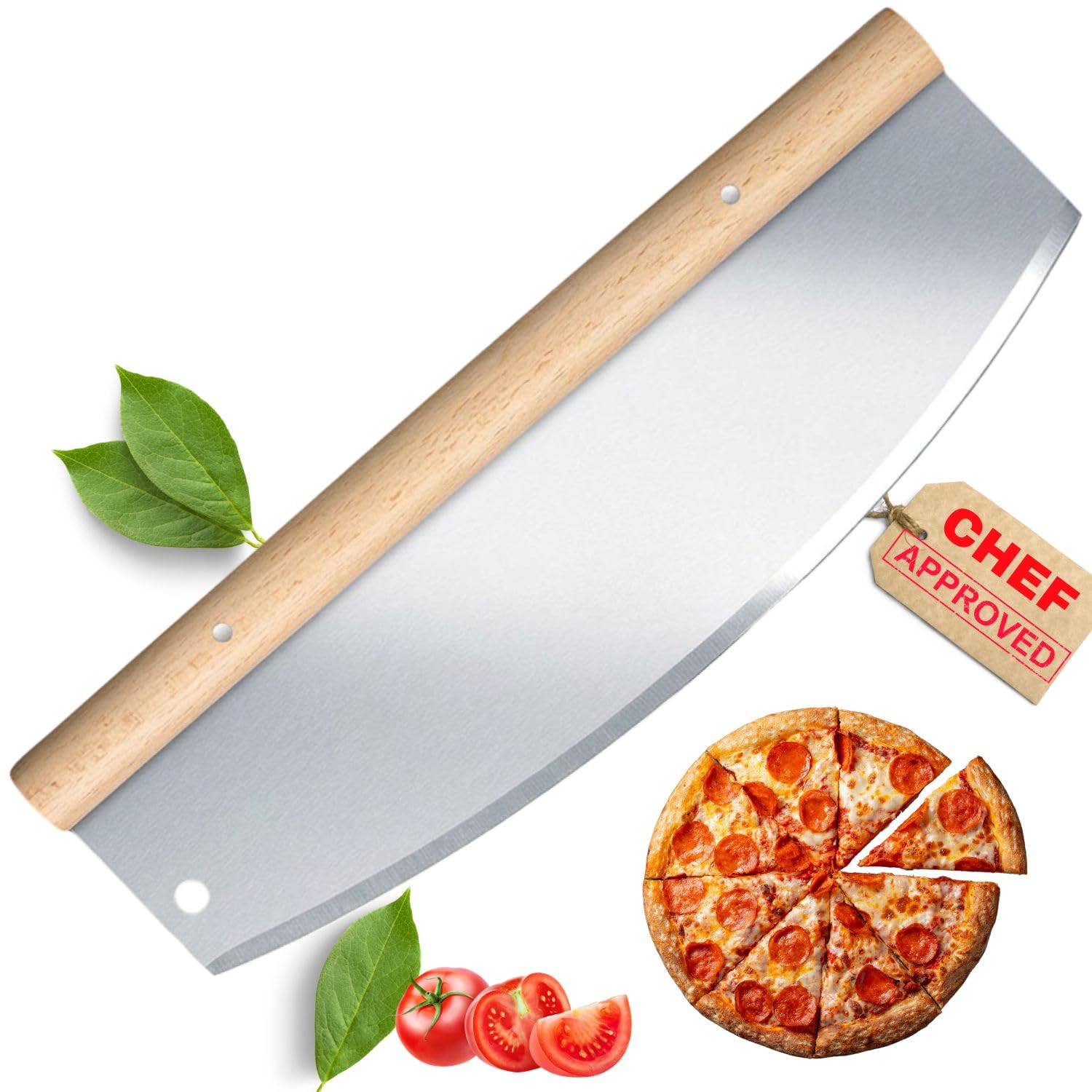 Pizza Rocker Cutter - Stainless Steel for Effortless Pizza Slicing | Easy, Clean Cuts Every Time