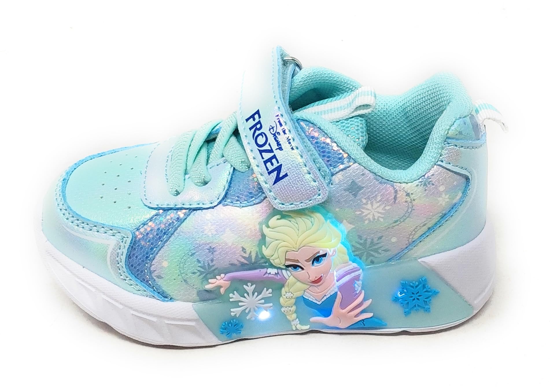 Zapatillas deportivas Frozen con luces, D4310823S, color azul agua, para niña, zapatillas de con suela amortiguada