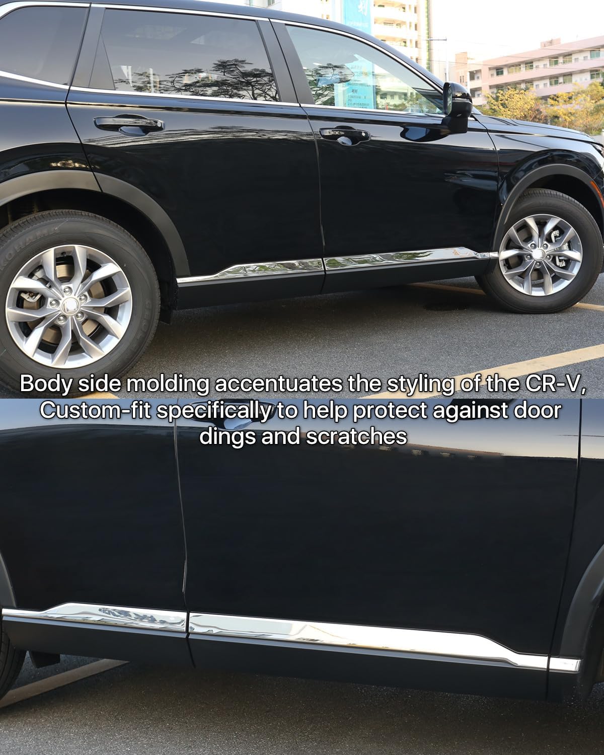 8 PCS for Honda CRV 2023 2024 2025 2026 Body Side Molding Trims, Sporty Chrome Rear Back Bumper Corner Cover Molding, Door Edge Protector for CR-V CR V