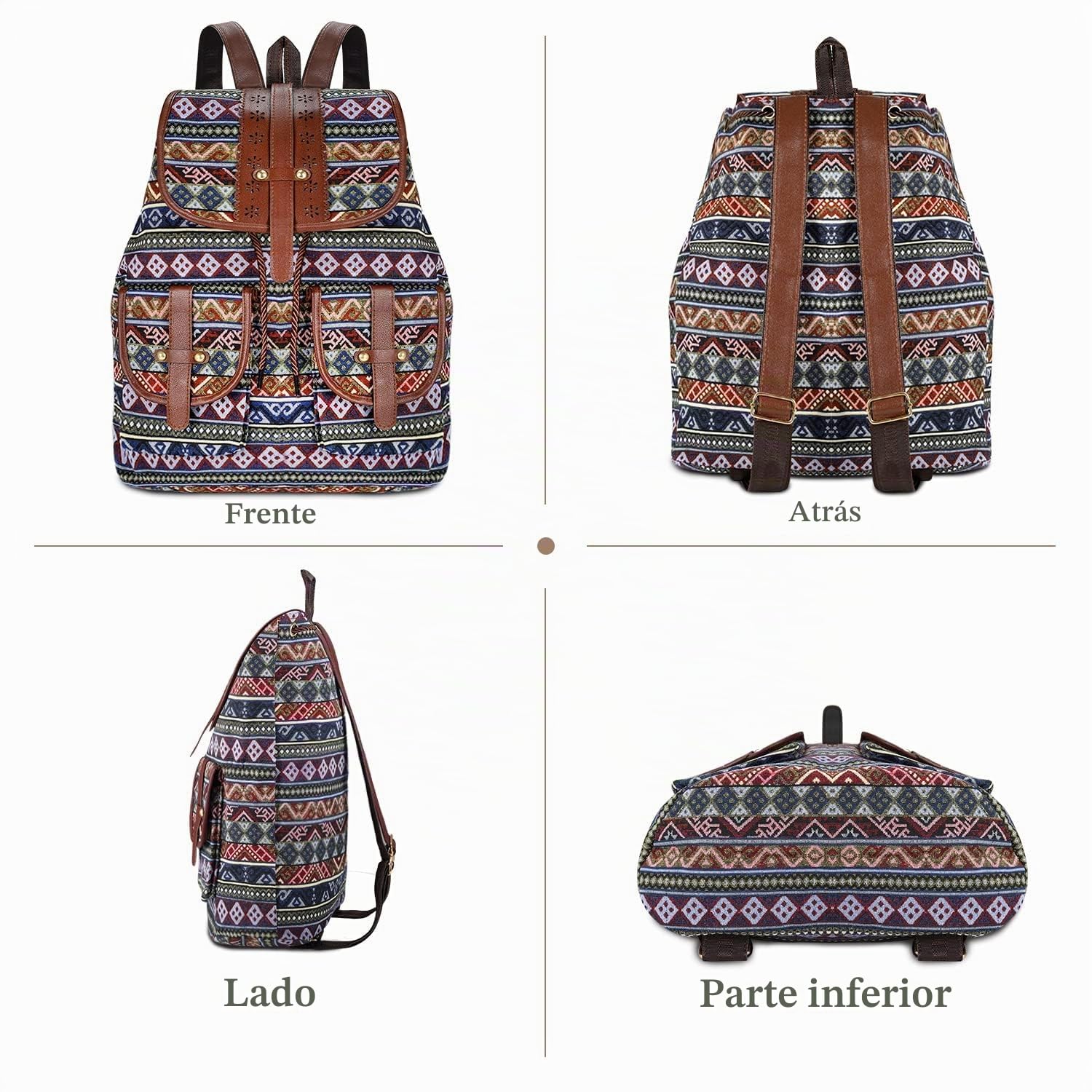 Mochila Vintage Mochila de Viaje Mujer Mochila Portatil Mochila de Hombro Casual Unisex Vintage de College Multifunción Gran Capacidad Piel Mochilas Estudiante Casual Viaje Moda Regalo para Mujer