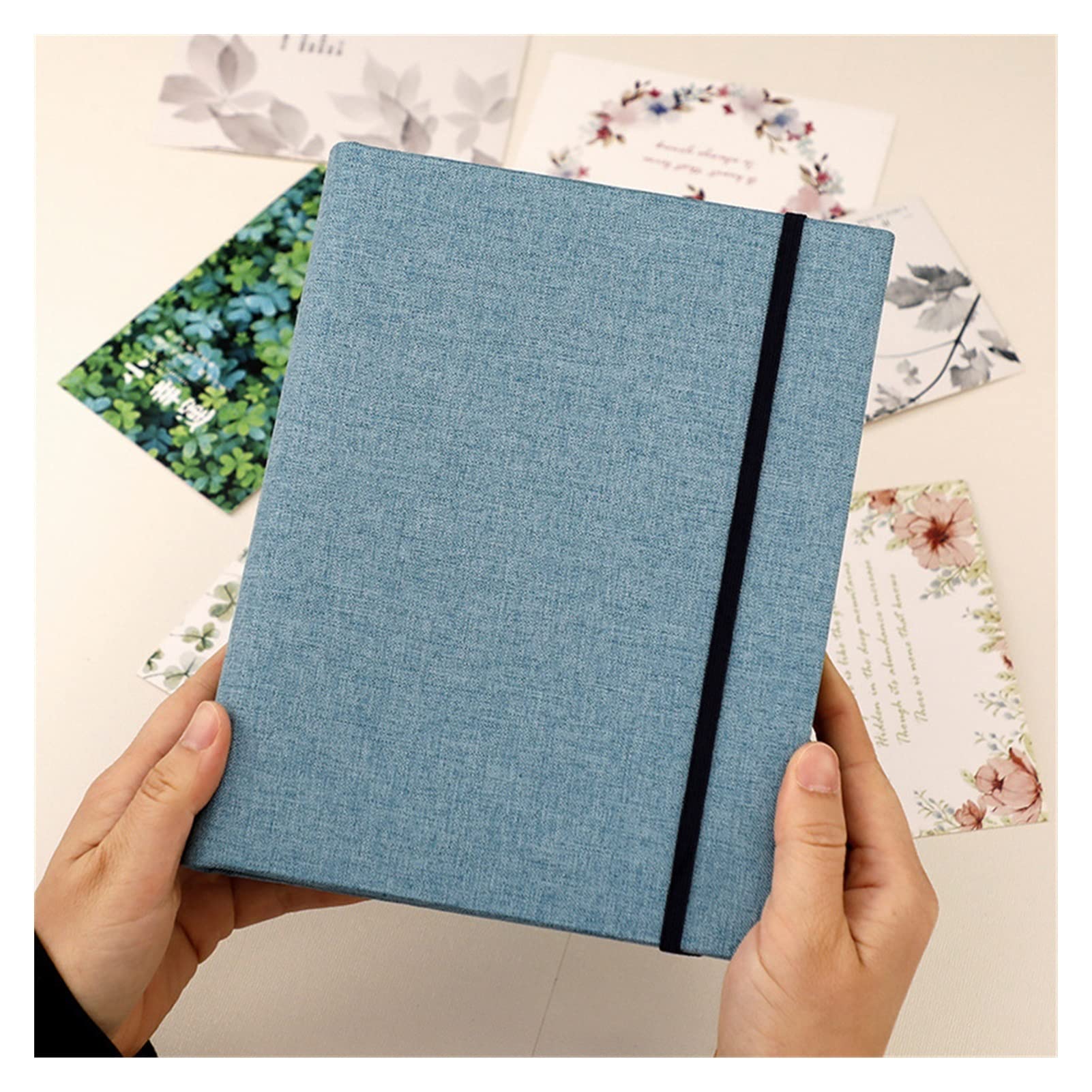 Foto Albumy Creative Creative Photo Album 6 cali 200 Canvas Album fotograficznych Dzieci Para Photo Studio Memorial Photo Album Family Photo Album Fotoksiążka (Color : Blue)