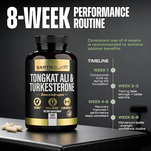 Vista 3 de Turkesterona y Tongkat Ali para hombres – Apoyo natural a la testosterona, suplemento de alta potencia 2-en-1 de Turkesterona para hombres y mujeres