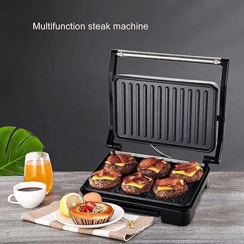 Miniatura 2 de Panini Press, de acero inoxidable antiadherente de doble cara para sándwiches, parrilla de prensa Panini abre 180 grados para cualquier grosor de