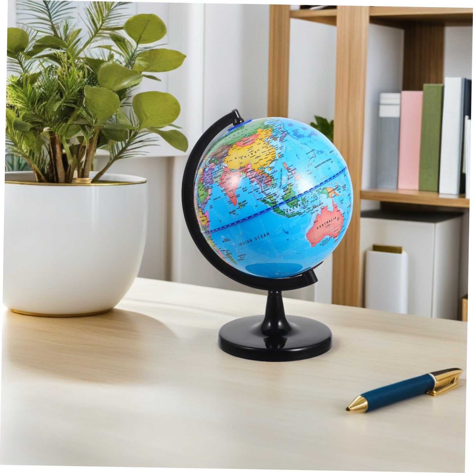 SHINEOFI Globo Dell’apprendimento Grande con Mappa del Mondo per Ragazzo Ragazza, Mappamondo Educativo Rotante con Base Stabile, Strumento Didattico per Classe e Uso Domestico