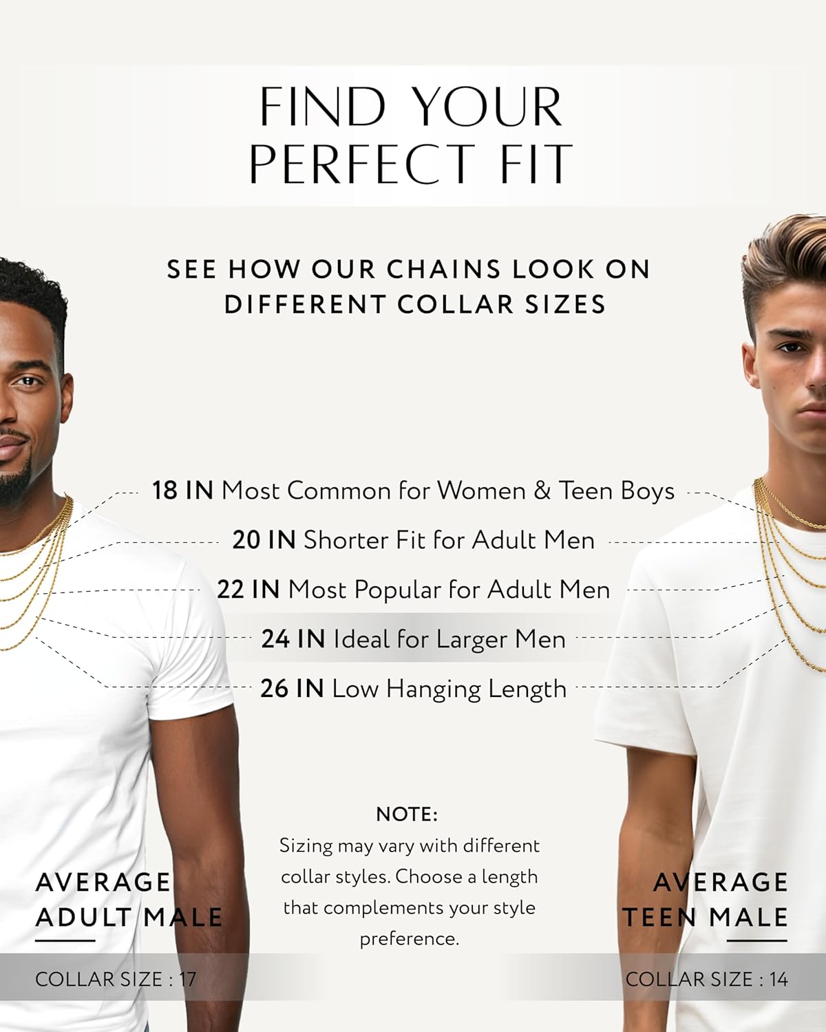 RTZN® Gold Rope Chain for Men – 3mm Mens Rope Chain – Premium Stainless Steel Necklace for Men & Boys – Non-Tarnish & Waterproof Black, Silver, Gold Mens Chain Necklaces – 18/20/22/24/26" Inches - Image 2