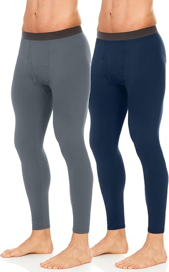 Thermajohn Long Johns for Men, Thermal Underwear for Men Long Underwear Leggings Thermal Pants Cold Weather Bottoms 2 Pack, Charcoal, Navy, X-Large