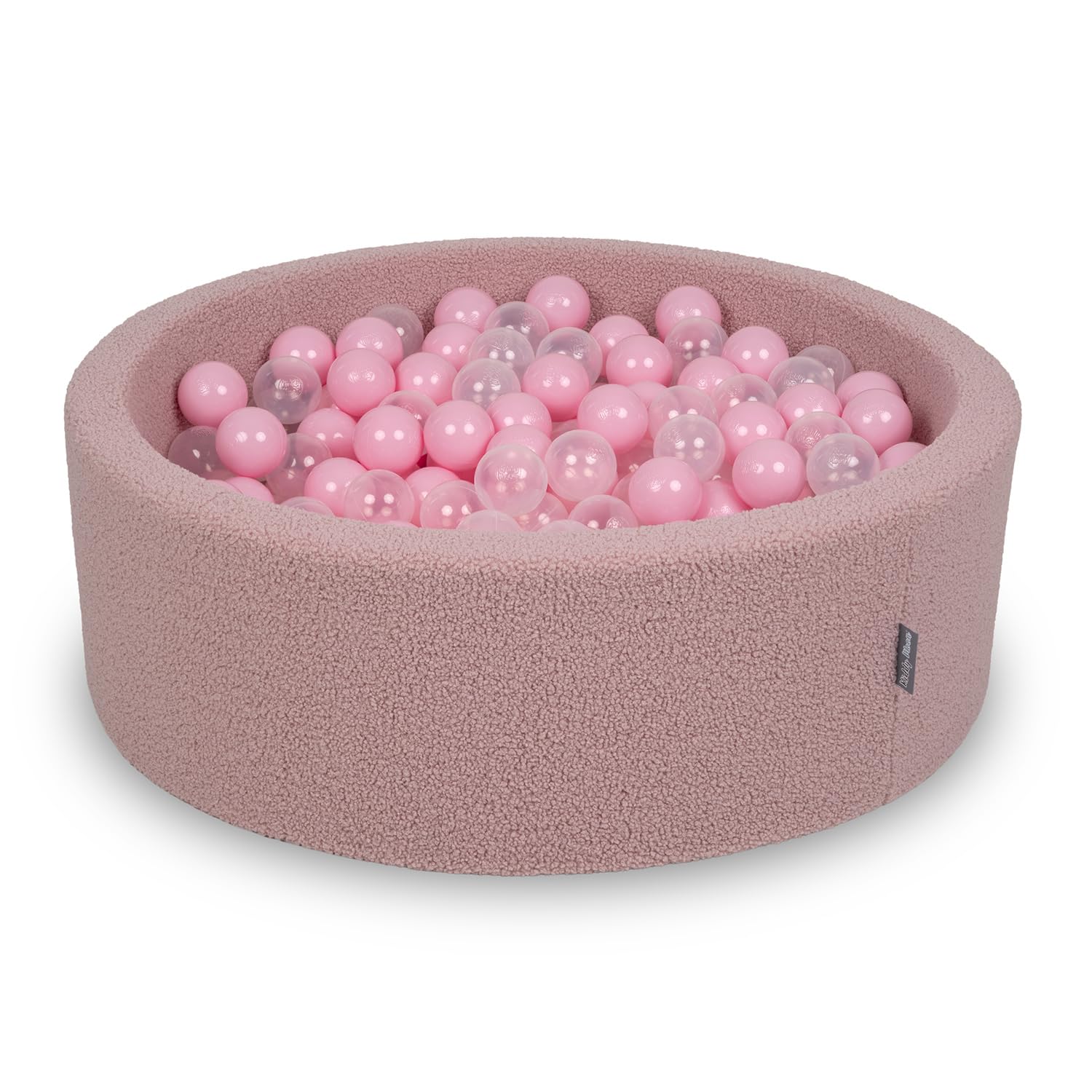 KiddyMoon Ball Pit For Baby With Teddy Plush, Large 7 Cm Balls For A Fuller Ball Pit, From 8 Months, Removable Cover