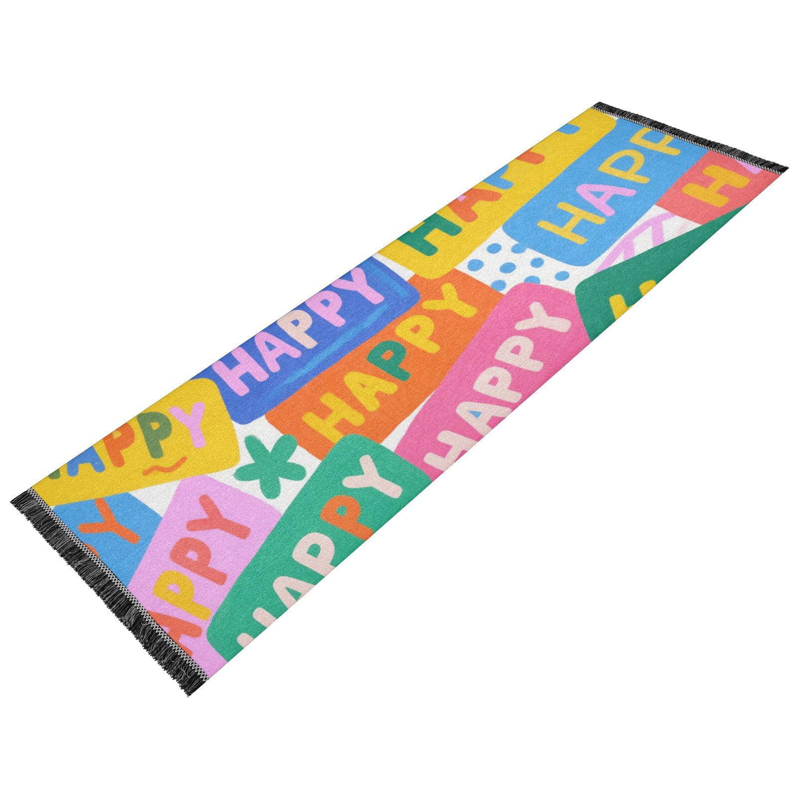 Tapis de couloir lavable et antidérapant avec pompons pour une sécurité totale