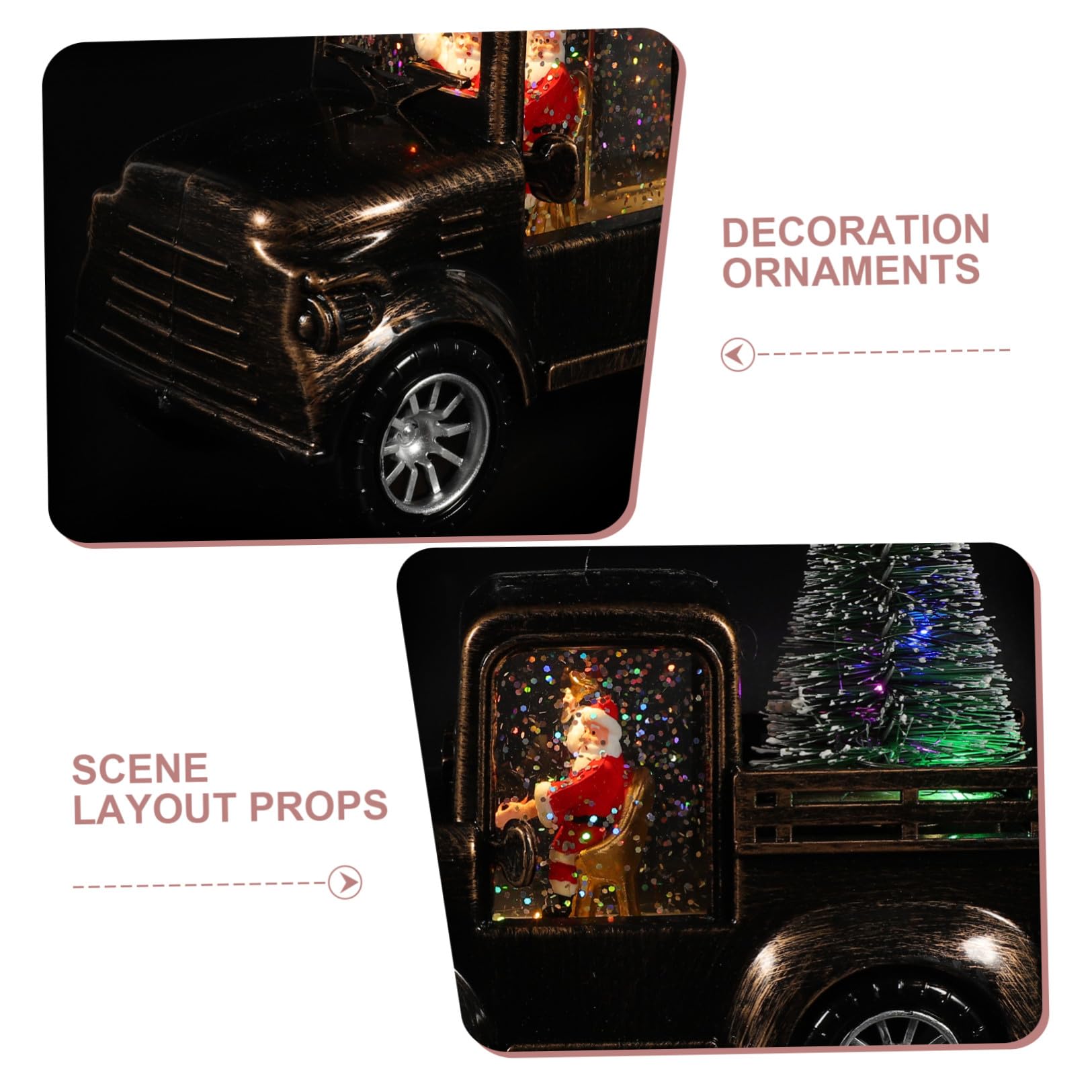 SHINEOFI Decorazione Natalizia Figurina Santa Claus Trattore e Luci a Batteria in Plastica e Resina per Esposizione da Tavolo per Natale e Scaffali