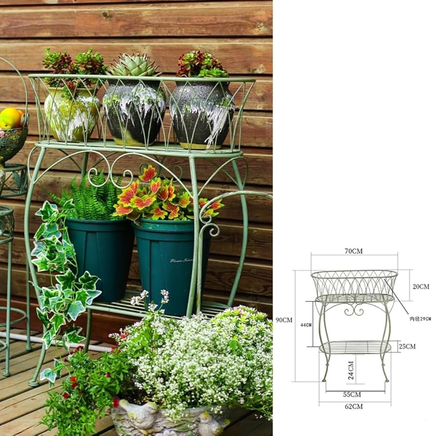 12/23迄価格！アンティーク調　花台　スタンド クリーム色 Amazon.co.jp: [GZGZ] プランタースタンド 花台 2段 バスケット