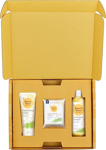 Miniatura 5 de Burt's Bees Set de regalo para baby showers, incluye productos esenciales para bebés, champú y lavado con lavanda, loción corporal, toallitas y