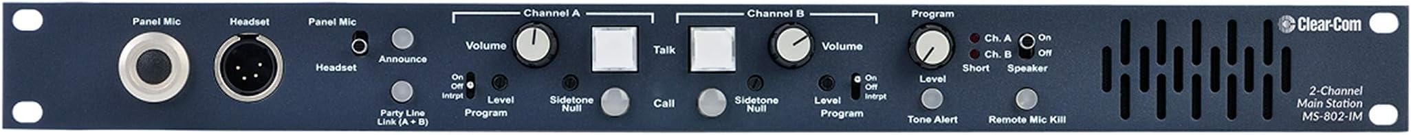 Clear-Com MS-802-IM 2 Channel 1RU Main Station