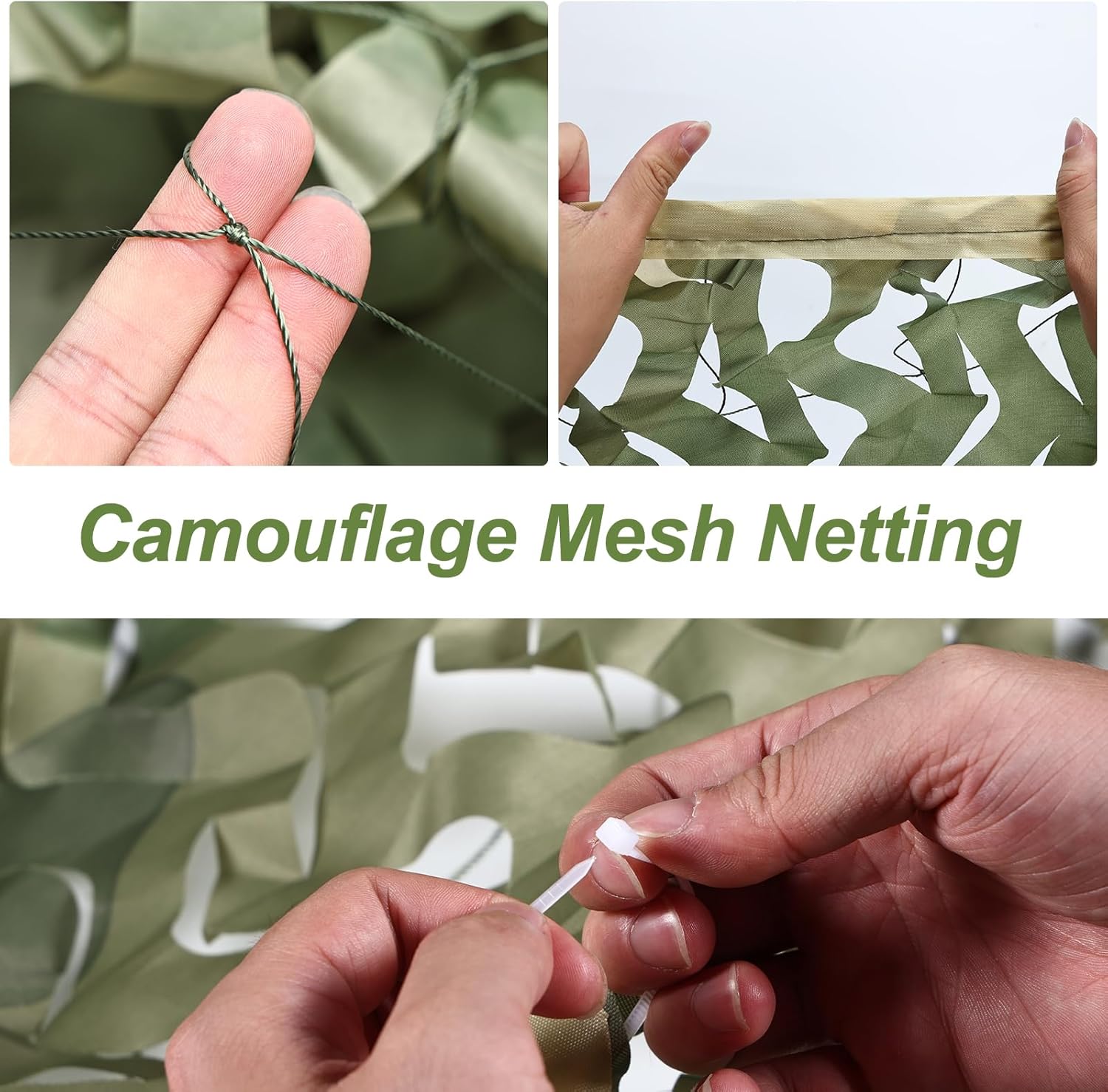 Camo Netting Camouflage Netting 6.5ft×10ft,10ft×10ft, 20ft×20ft,with Mesh Backing, Hunting Blind Nets, Sunshade Canopy, Army Tarp Fence Net for Party Decoration, Photograph and Car Cover