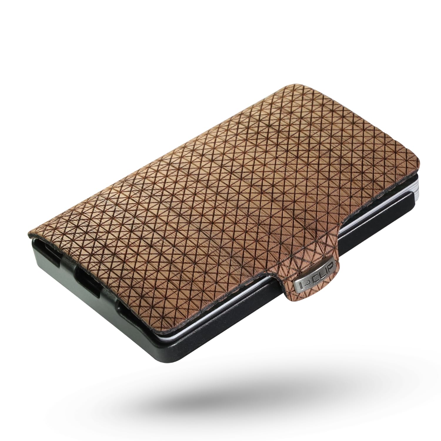 I-CLIP Original Credit Card Case with Money Clip - Design Slim Wallet - Leather Wallet - Premium Wallet - Card Case - Nut Tree