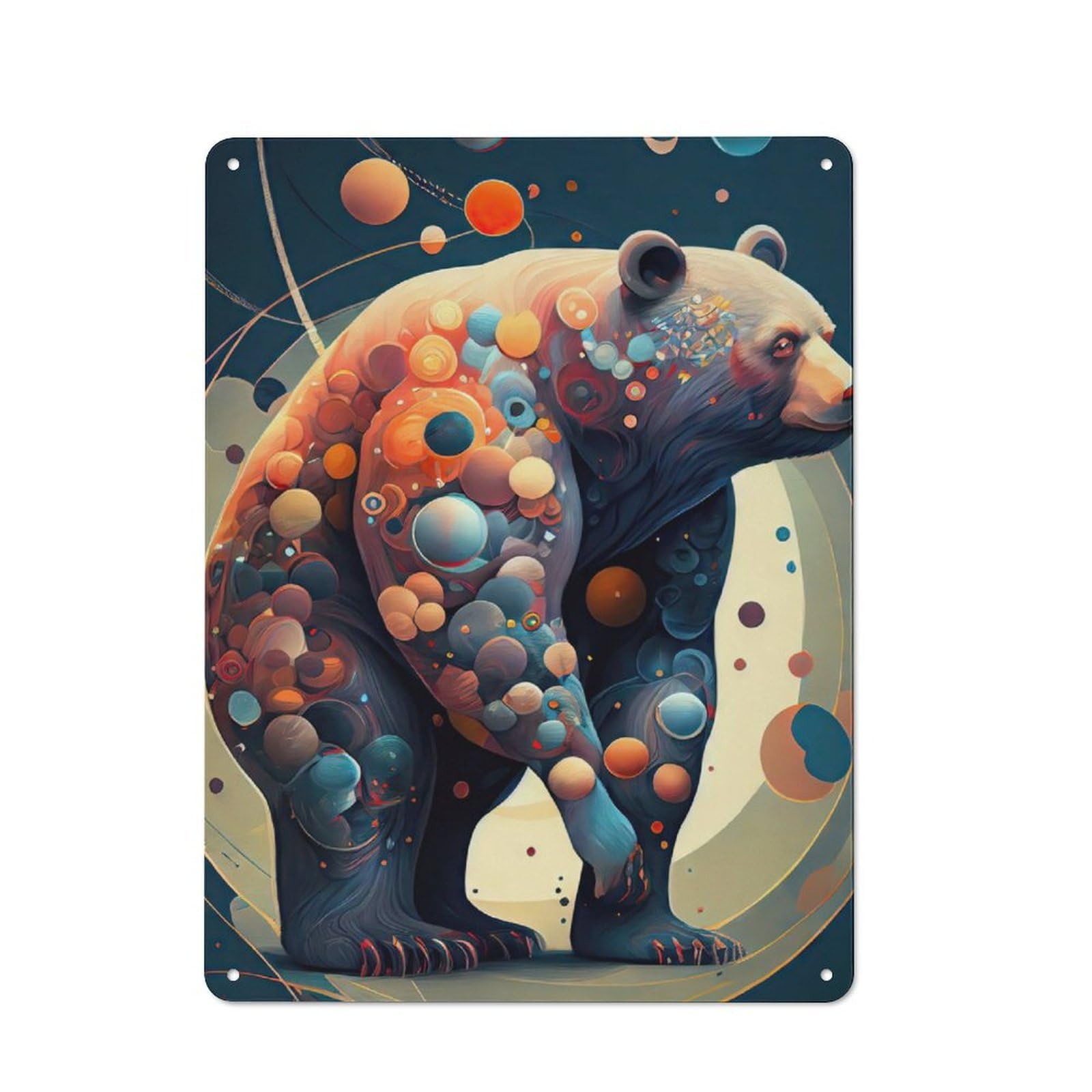 The Friendly Bear Metal Wall Plaque 40x30cm, Vintage Nostalgic Wall Art for Bedroom, Office, Home Bar Or Dining Room
