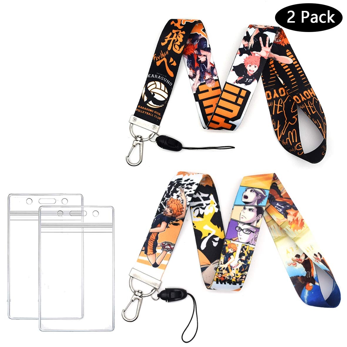 GTOTd Lanyard for Haikyuu with id Badge Holder（2 Pack）for Keys String Wallet Cute Keychains Anime Gifts Party Supplies Teens Girls