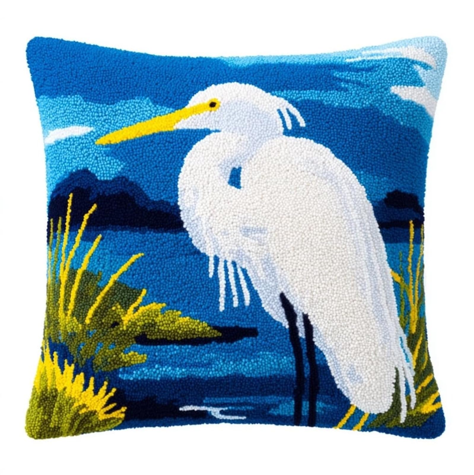 AxiangziK Latch Hook Pillow Kit 17x17in,Egrets