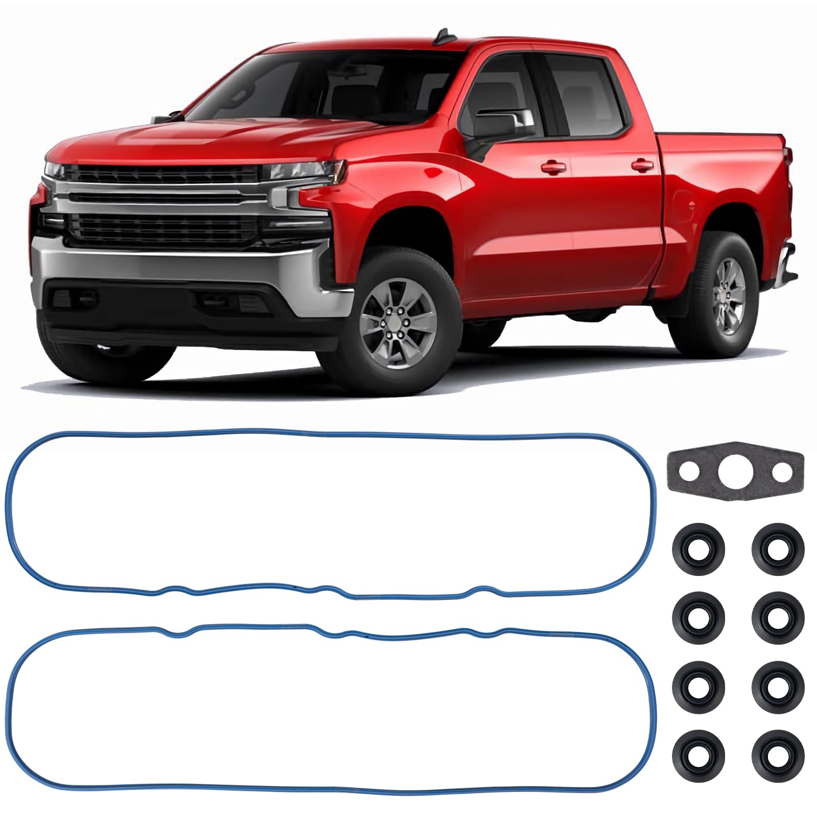 Photo 1 of Avsty Valve Cover Gasket Seal Set for Chevy Silverado Suburban Tahoe Trailblazer Colorado Impala, GMC Sierra Yukon Canyon Envoy 1999-2020 4.8L 5.3L 5.7L 6.0L 6.2L Replace OE VS50504R 12560696