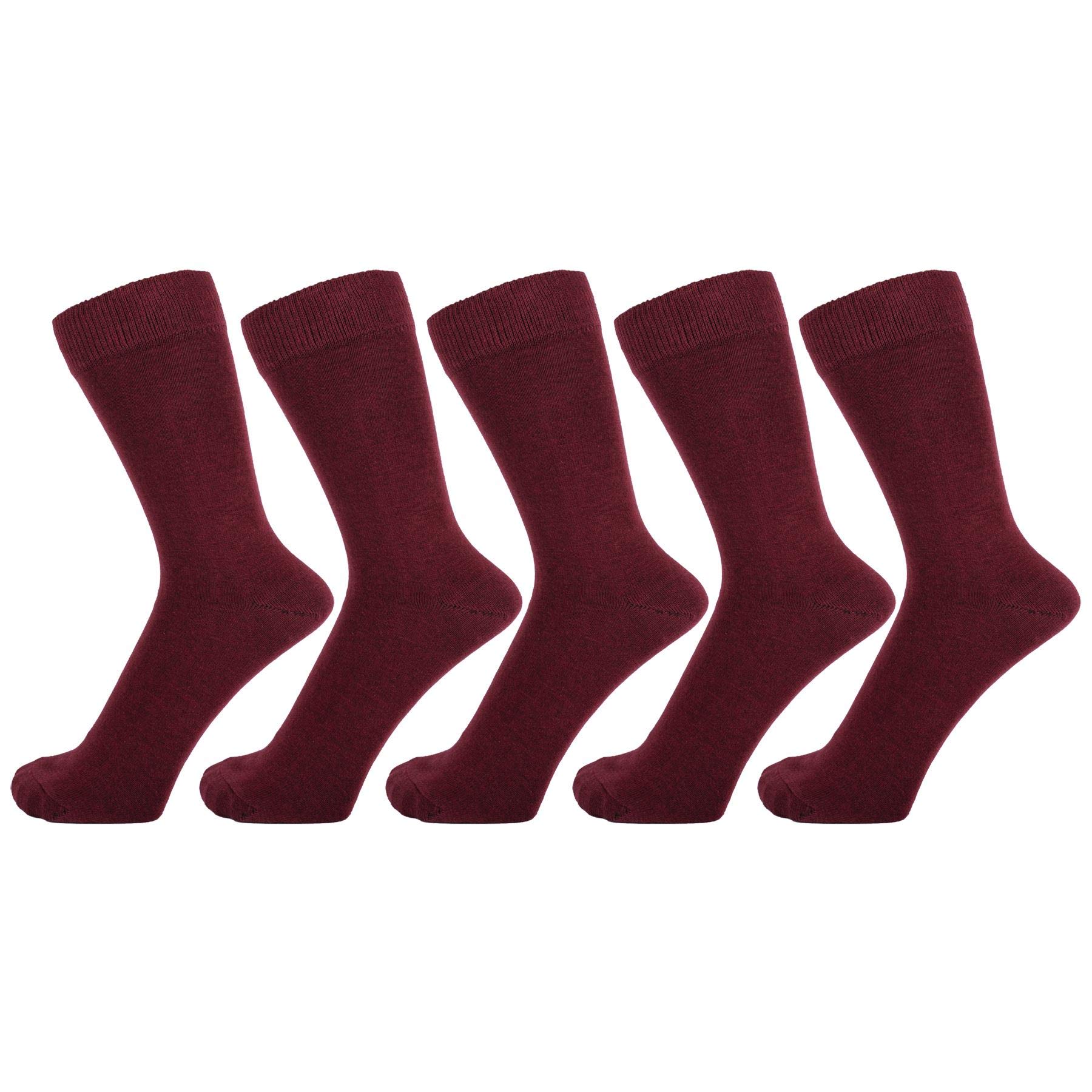 ZAKIRA Finest Combed Cotton Dress Socks in Plain Vivid Colours for Men, Women - 5 Pack
