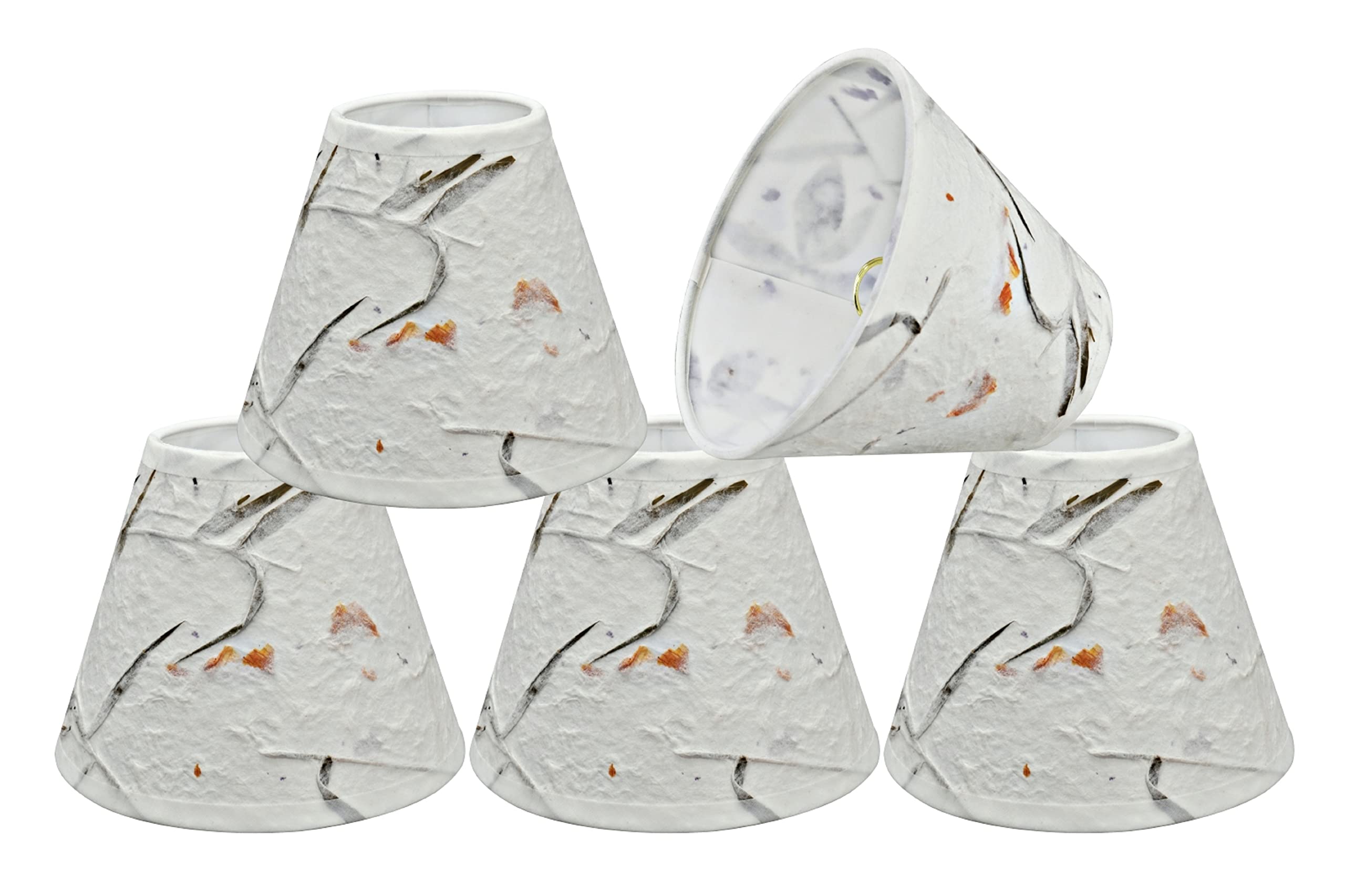 Aspen Creative 32115-5A, Empire Clip-On Chandelier Lamp Shade, Off-White, 3" Top x 6" Bottom x 5" Slant Height, Set of 5