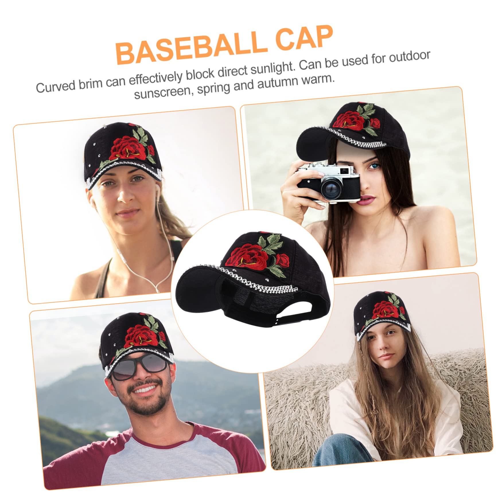 FRCOLOR Gorra De Béisbol con Protección Solar Sombrero para El Sol Visera Gorro para Mujer para Exteriores Sombrilla De Verano para Playa para Niña Y Mujer con Diamantes De