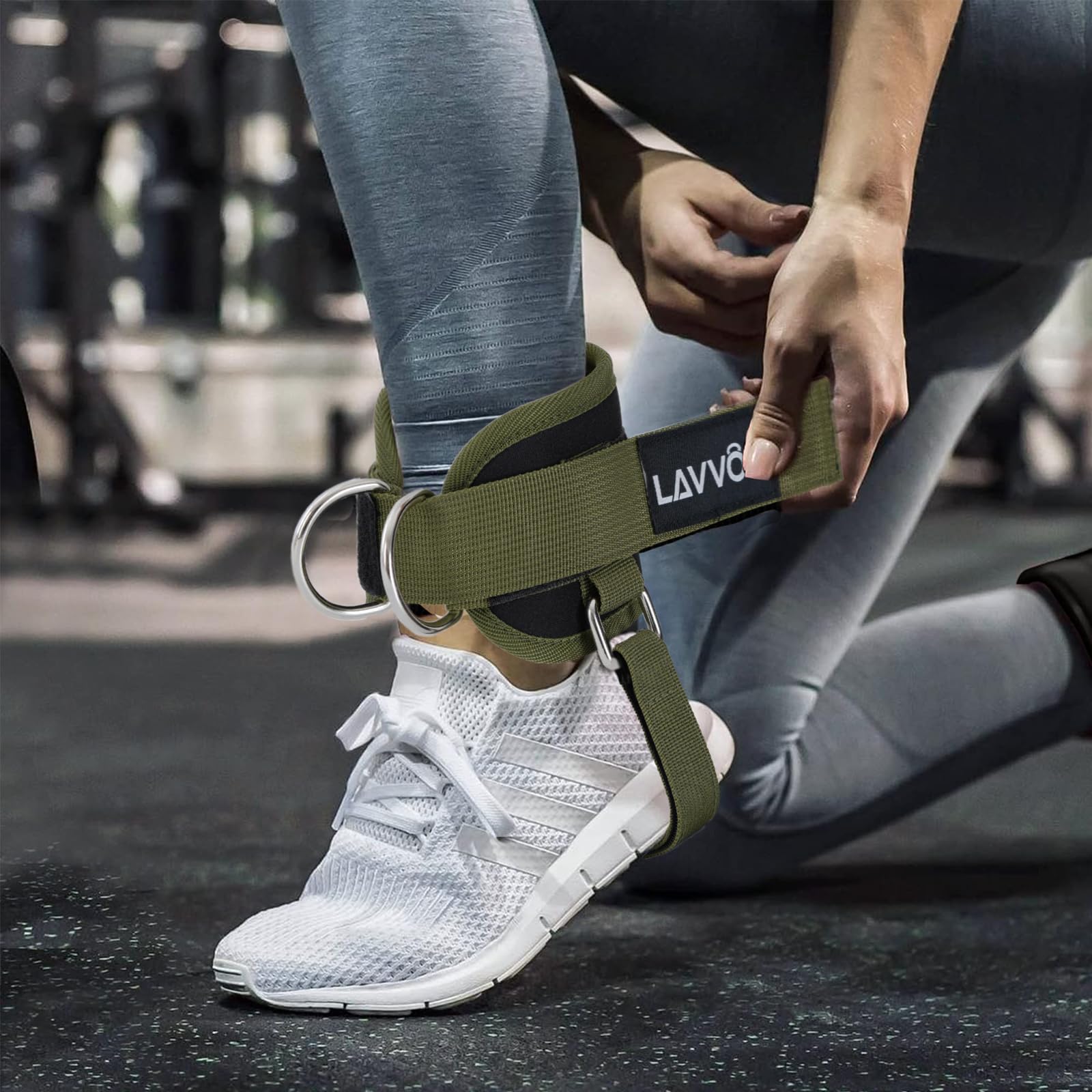 Sangle Cheville Musculation Poulie - Attaches de Câble Réglables pour Salle de Sport, Ankle Straps pour Fessiers et Extensions Jambes