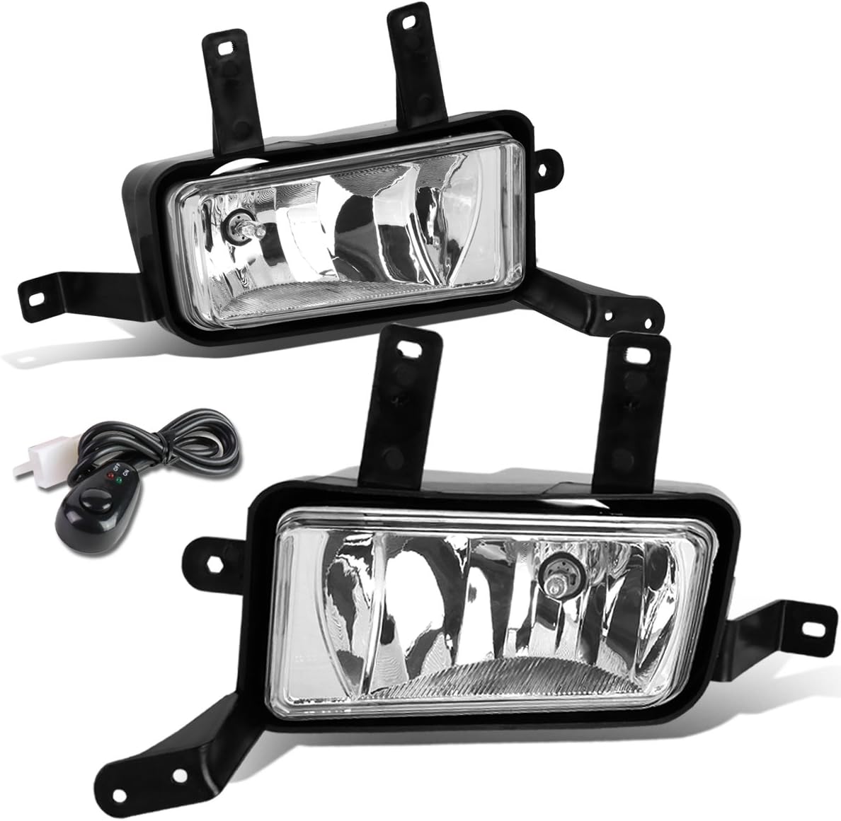 Pair of Clear Lens Bumper Driving Fog Lights+Switch