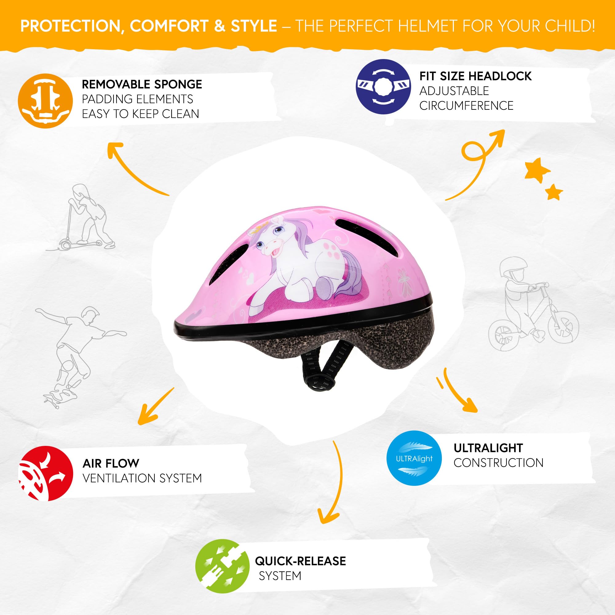 Casque Vélo Enfant VTT VTC Unisexe Cyclisme Réglable Sport BMX Skate Scooter Patins Sécurité