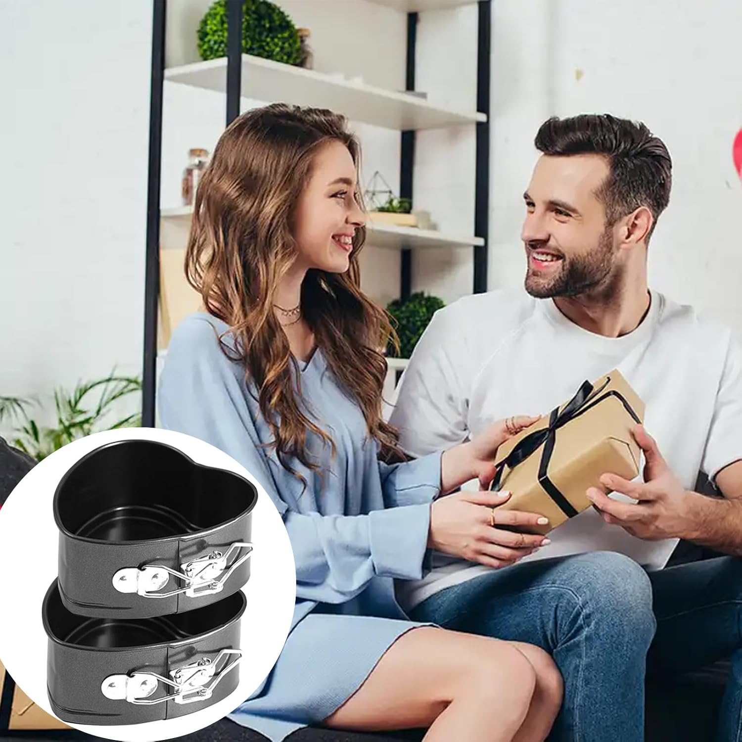 2 Pack, 4 Inch Springform Cake Pan，Mini Heart Springform Pan Non-Stick Cheesecake Cake Pan, Heart Baking Pan for Cake, Cheesecakes