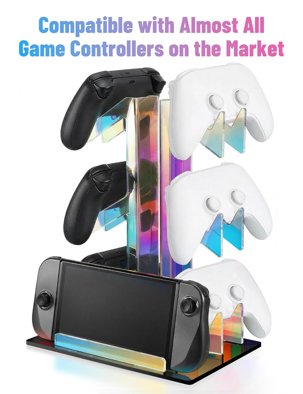 NiHome Iridescent Acrylic Game Controller Holder with Base image 5