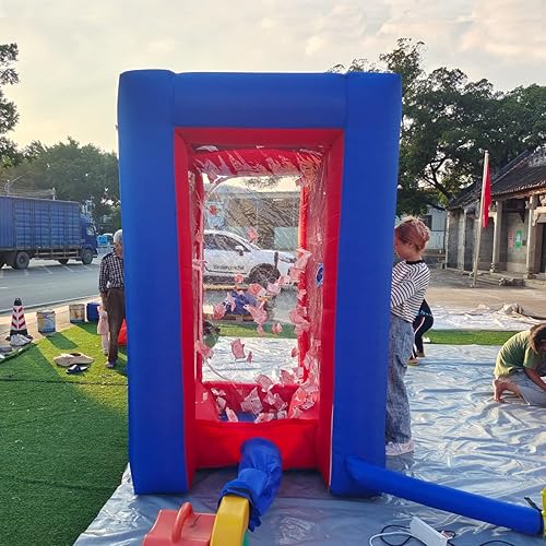 Miniatura 4 de Vinfgoes Red+Blue - Máquina inflable de dinero inflable para caja de dinero inflable, cabina de dinero para eventos publicitarios de promoción (no